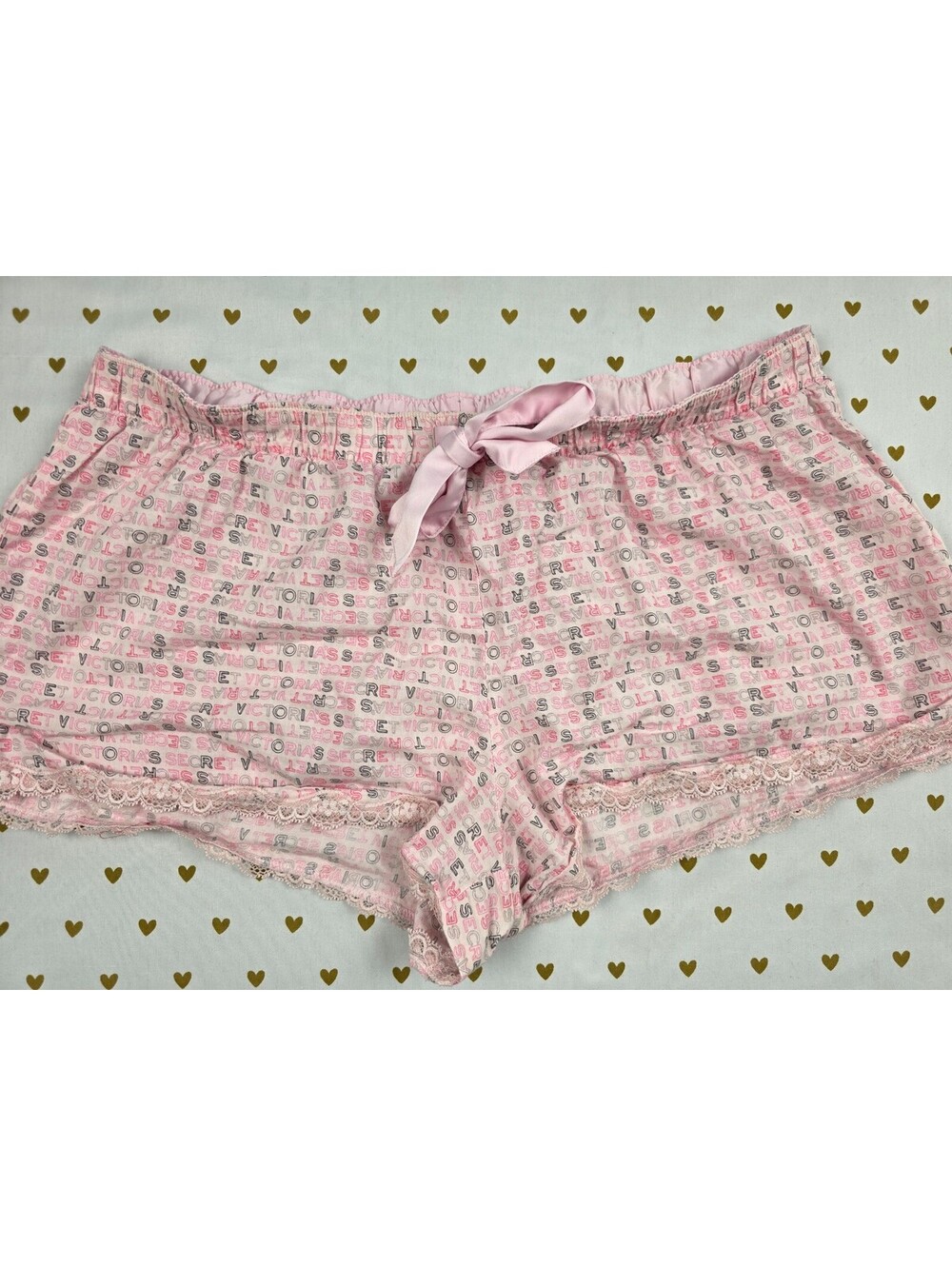 Victorias Secret Logo Large Sleep Shorts Boxers Pajama Bottoms